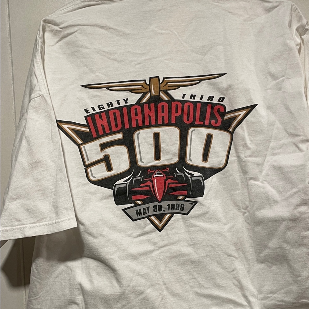 Jerzees White Indianapolis 500 Graphic Tee